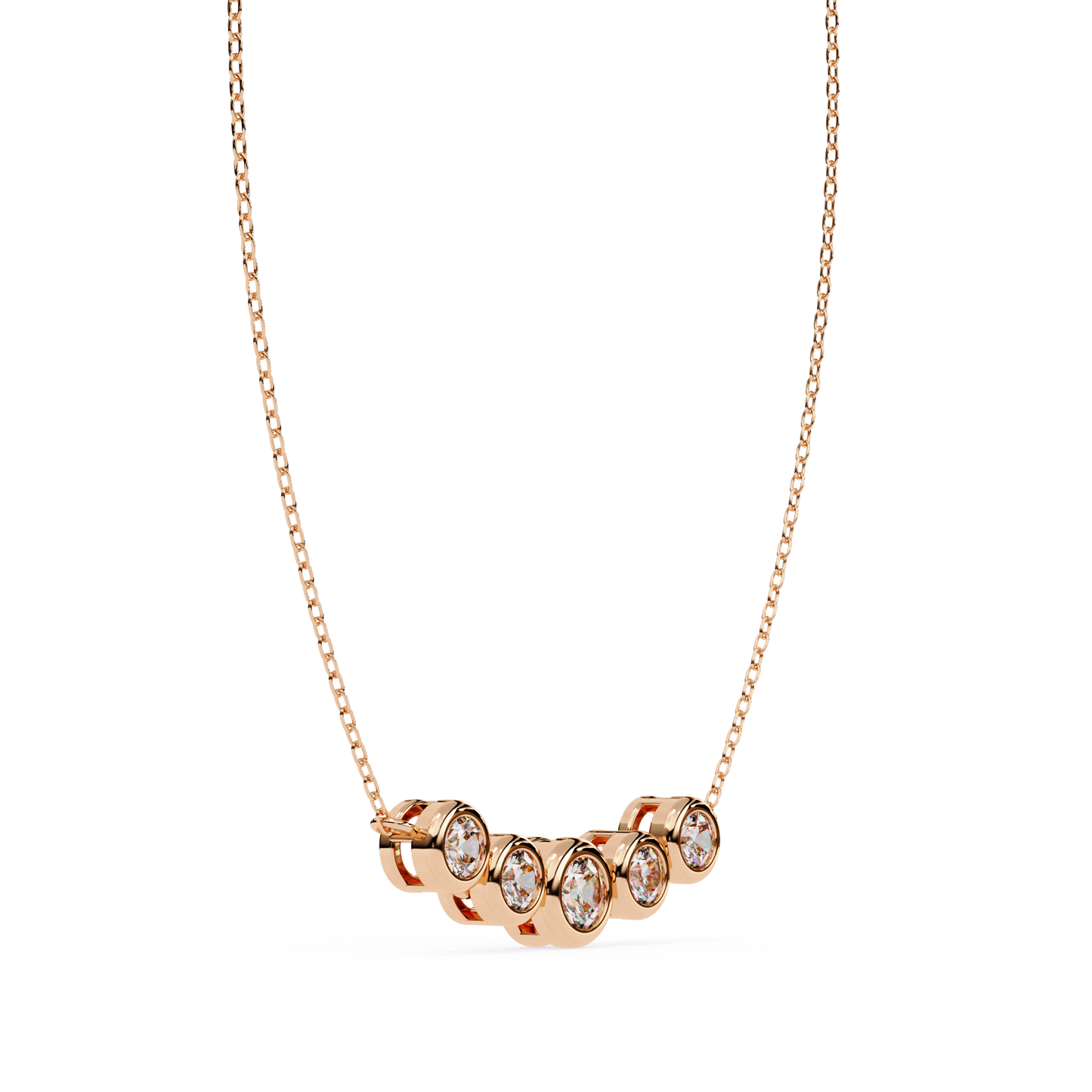 Starlit Bar – Round Lab Diamond Vertical Necklace