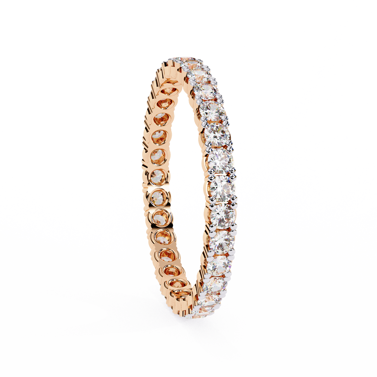 Constella Curve – Round Lab Diamond Open Wrap Band