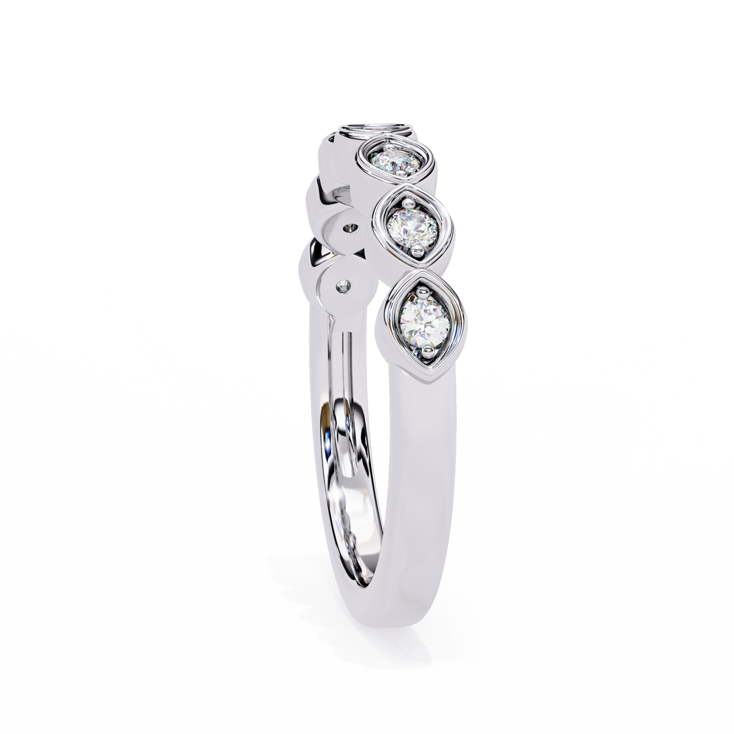 Sierra Arc – Round Diamond Petite Curved Band