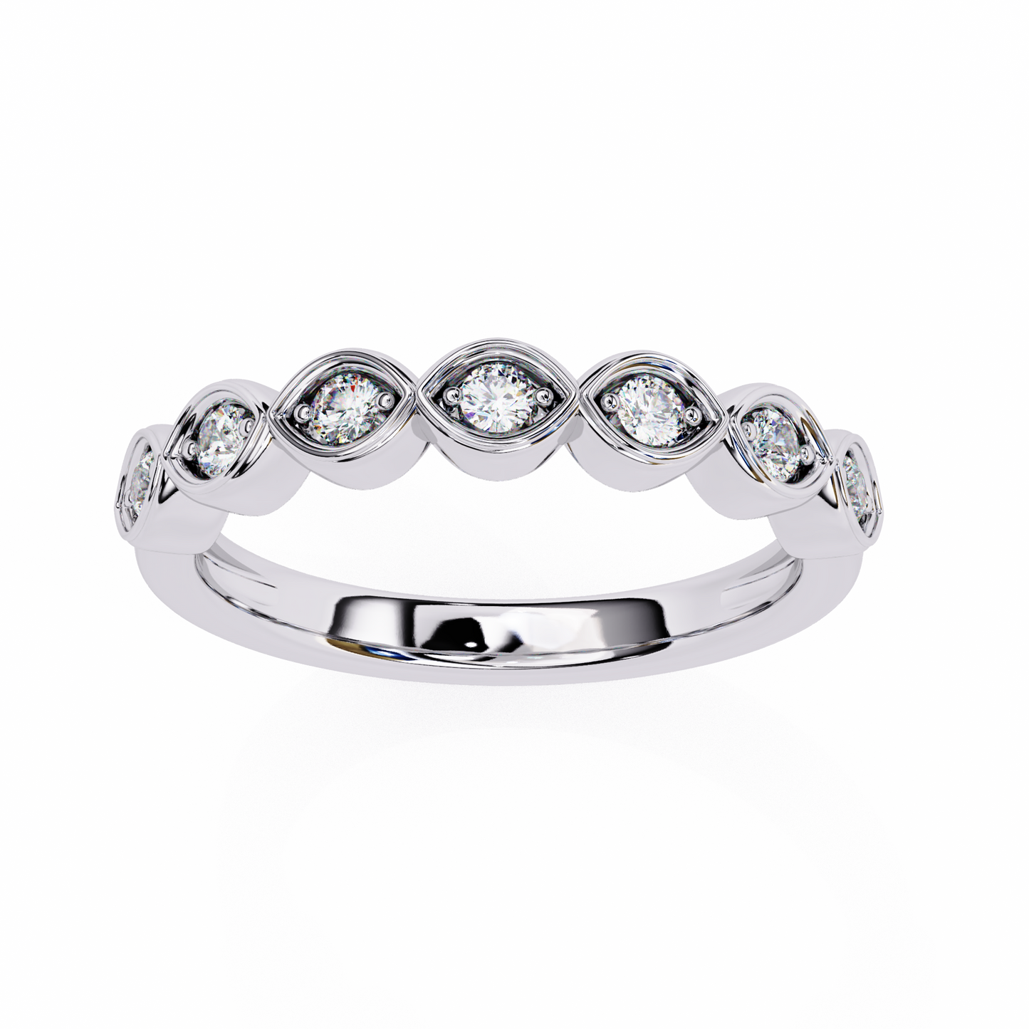 Sierra Arc – Round Diamond Petite Curved Band