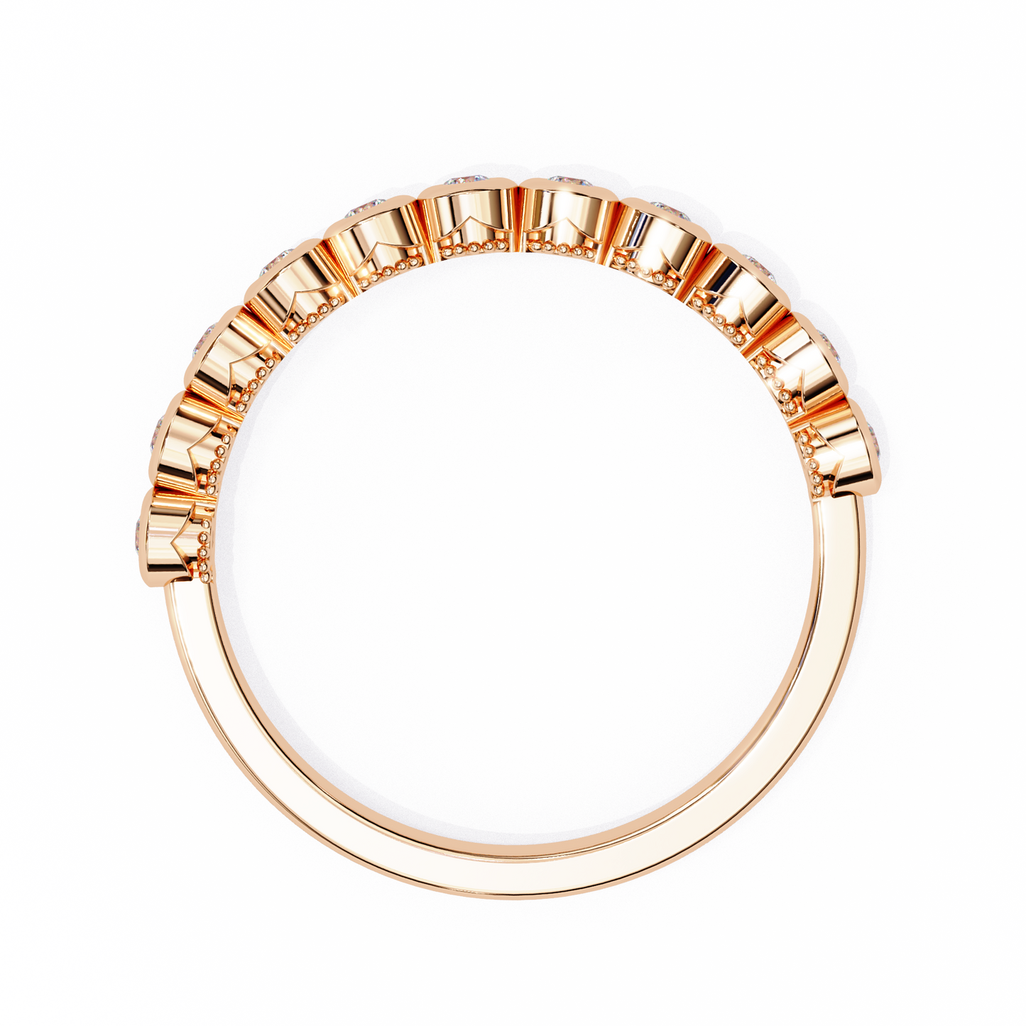Horizon Gleam – Round Lab Diamond Chevron Band