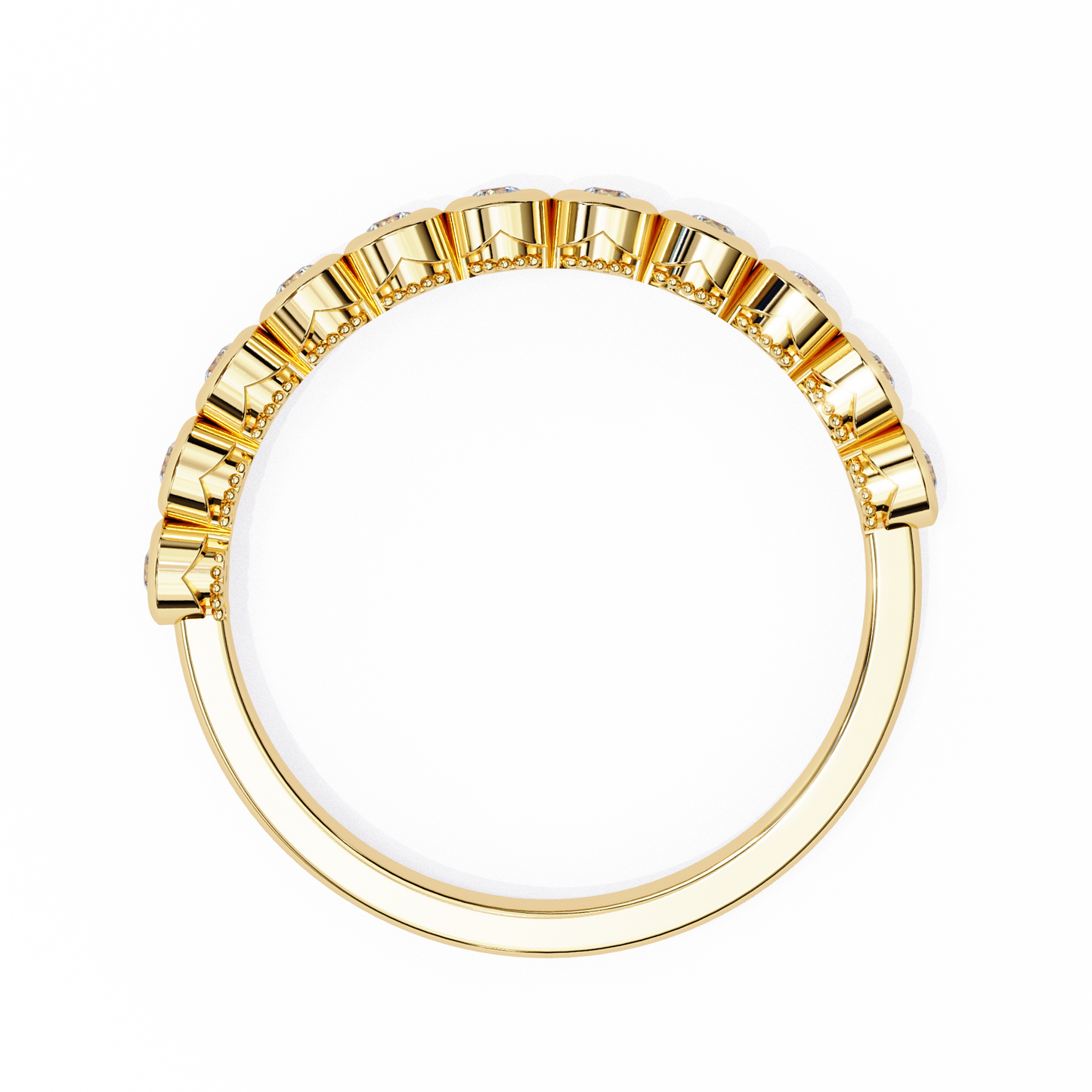 Horizon Gleam – Round Lab Diamond Chevron Band