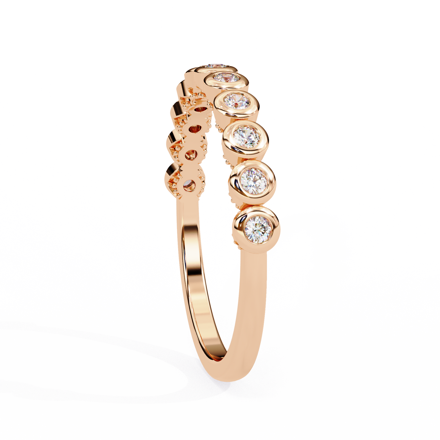 Horizon Gleam – Round Lab Diamond Chevron Band