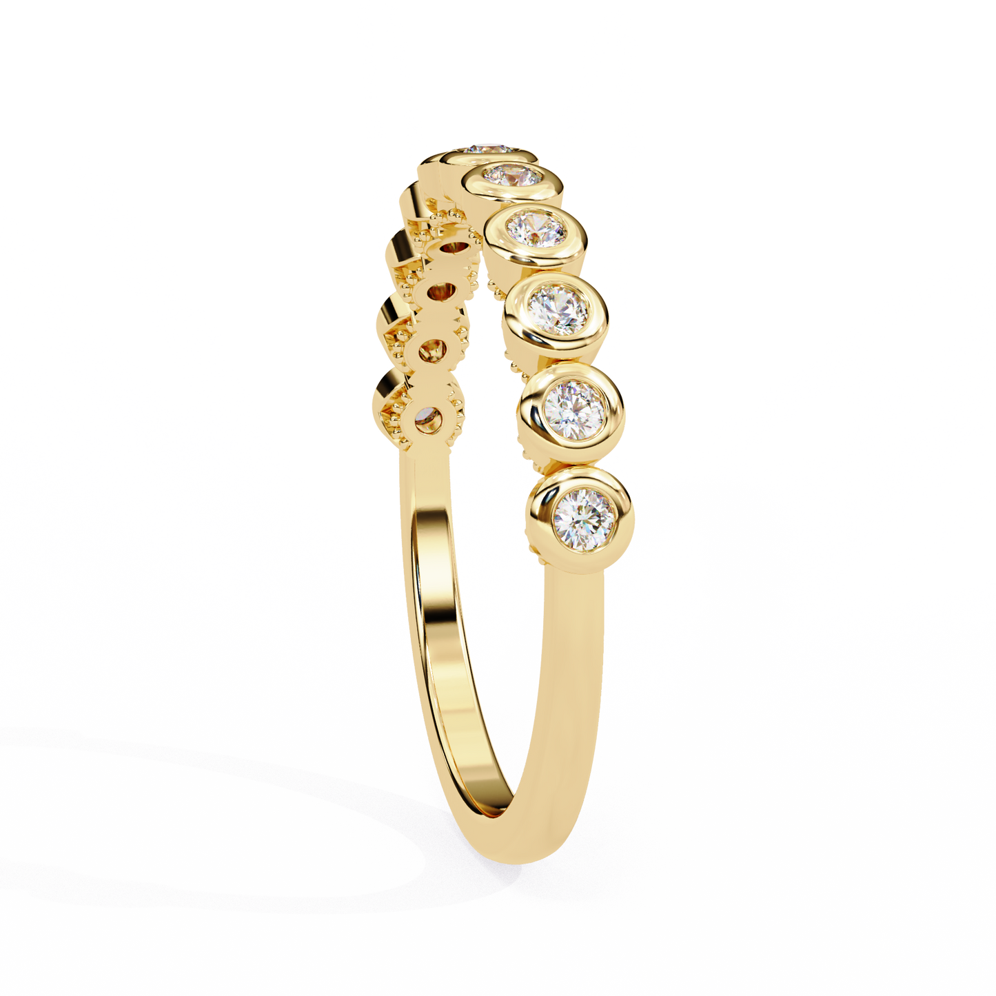 Horizon Gleam – Round Lab Diamond Chevron Band