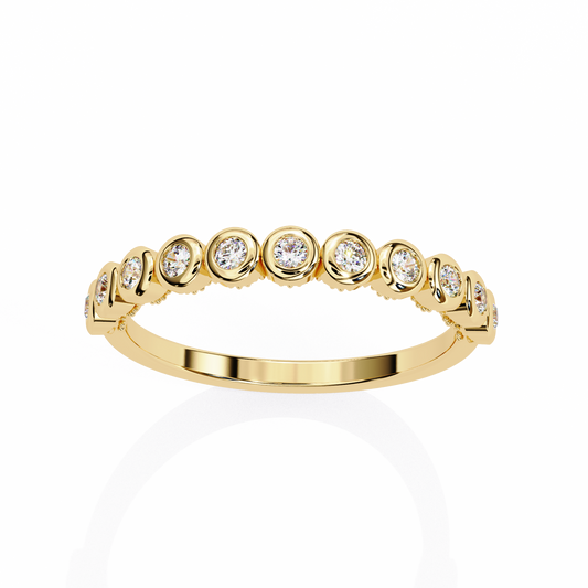 Horizon Gleam – Round Lab Diamond Chevron Band