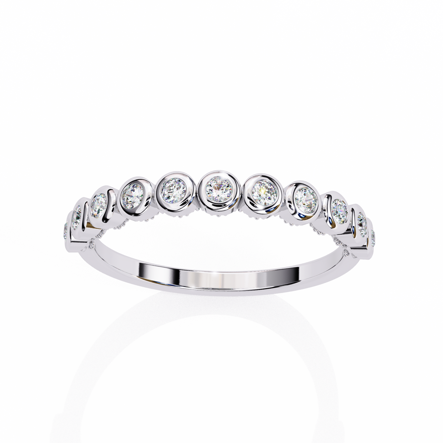 Horizon Gleam – Round Lab Diamond Chevron Band