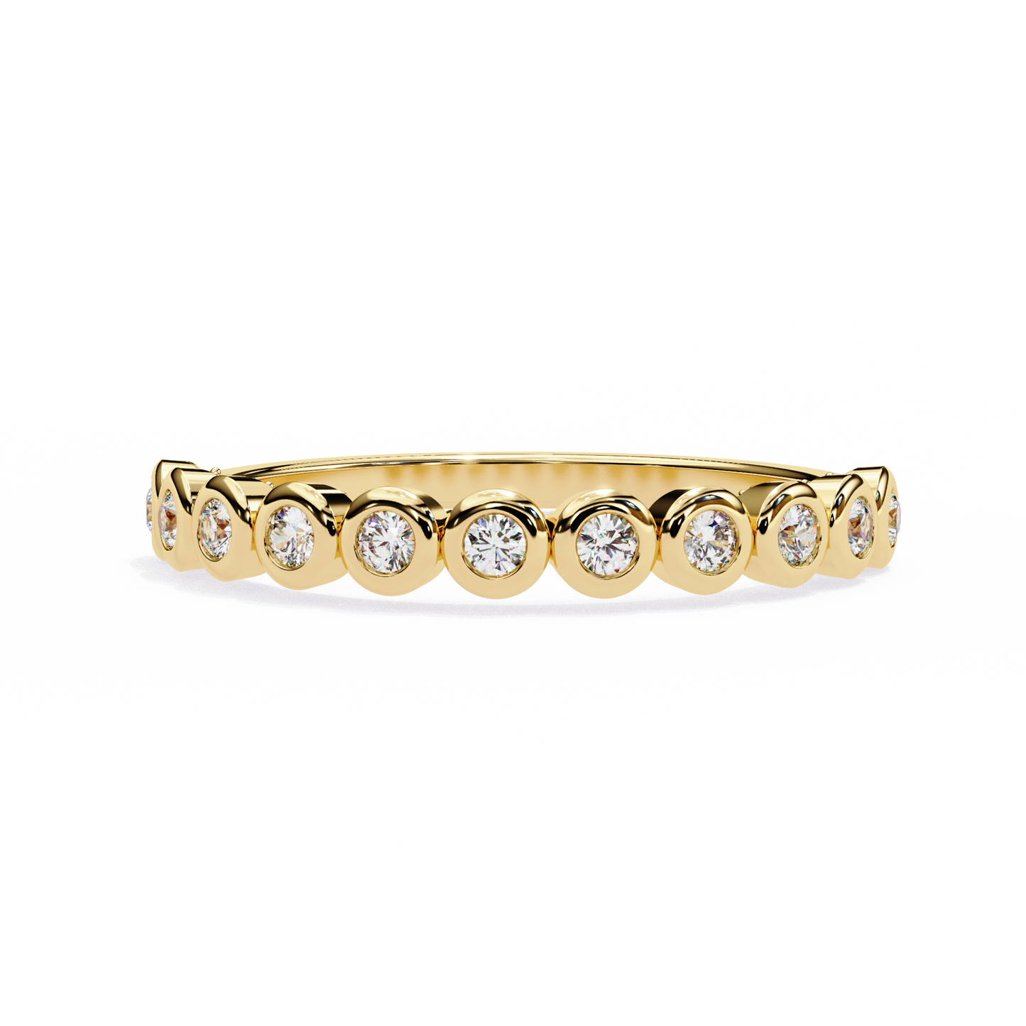 Horizon Gleam – Round Lab Diamond Chevron Band