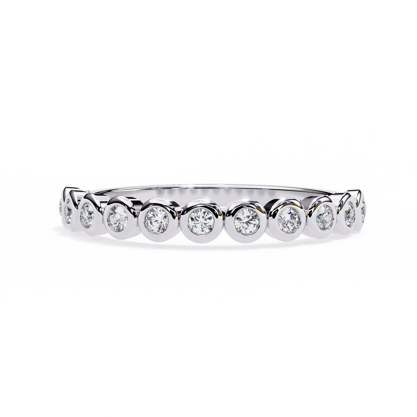 Horizon Gleam – Round Lab Diamond Chevron Band