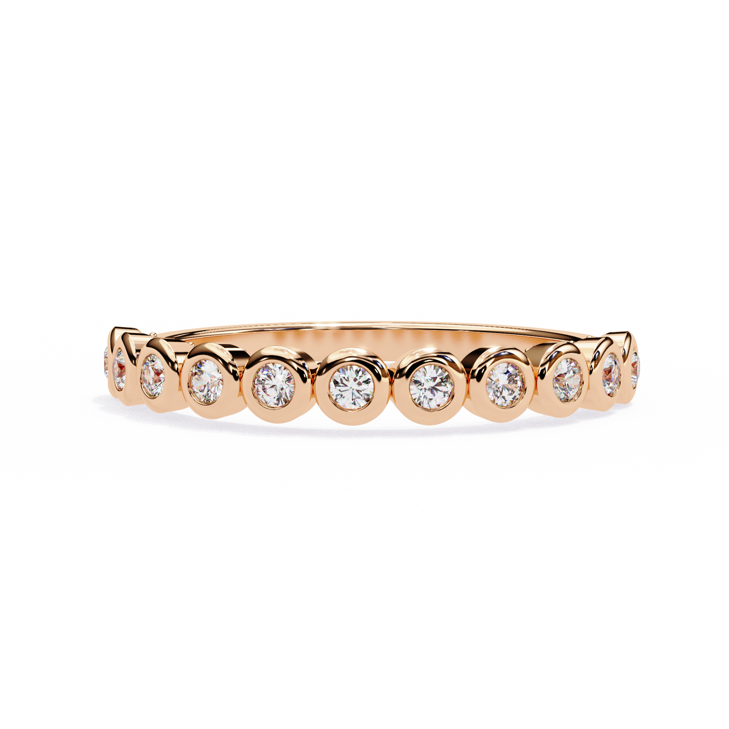 Horizon Gleam – Round Lab Diamond Chevron Band