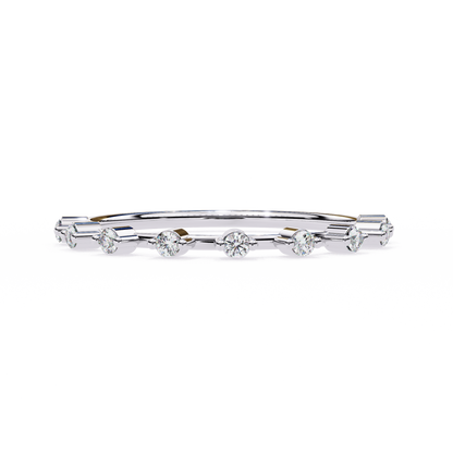 Delicate Drop – Round Lab Diamond Petite Tip Band