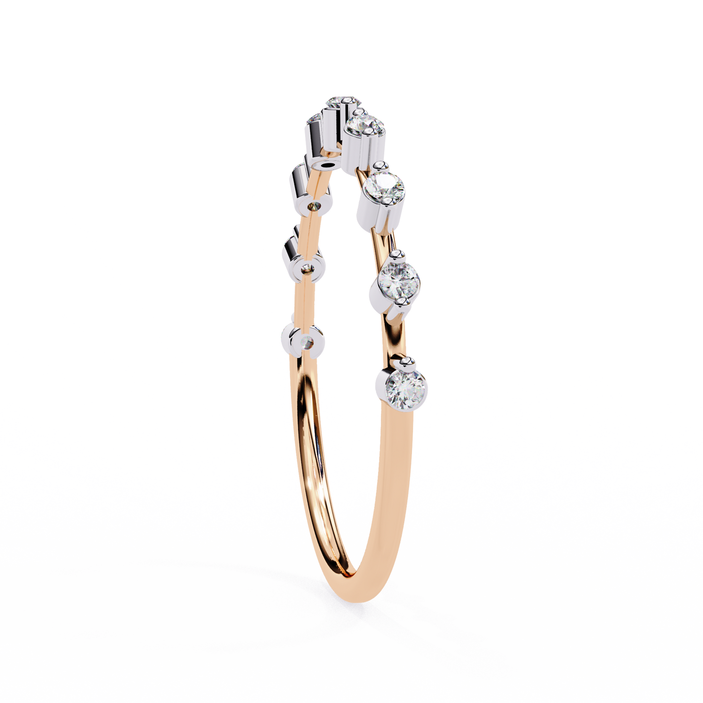 Delicate Drop – Round Lab Diamond Petite Tip Band