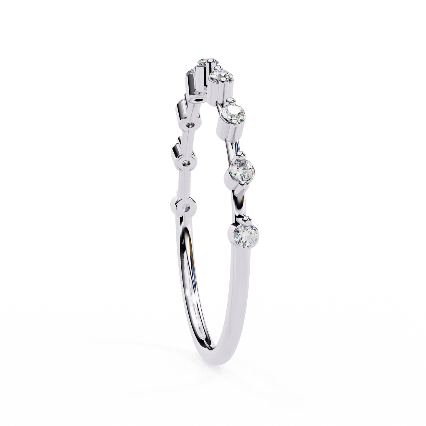 Delicate Drop – Round Lab Diamond Petite Tip Band