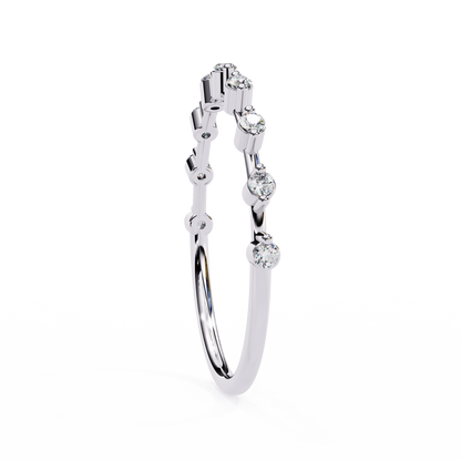 Delicate Drop – Round Lab Diamond Petite Tip Band