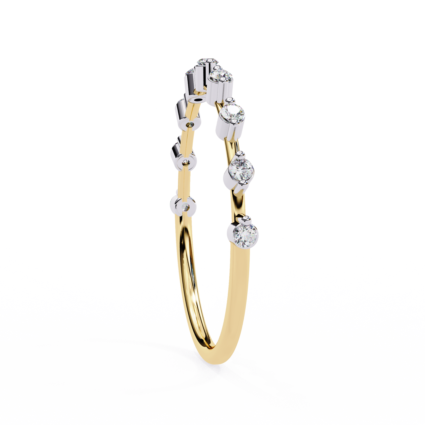 Delicate Drop – Round Lab Diamond Petite Tip Band