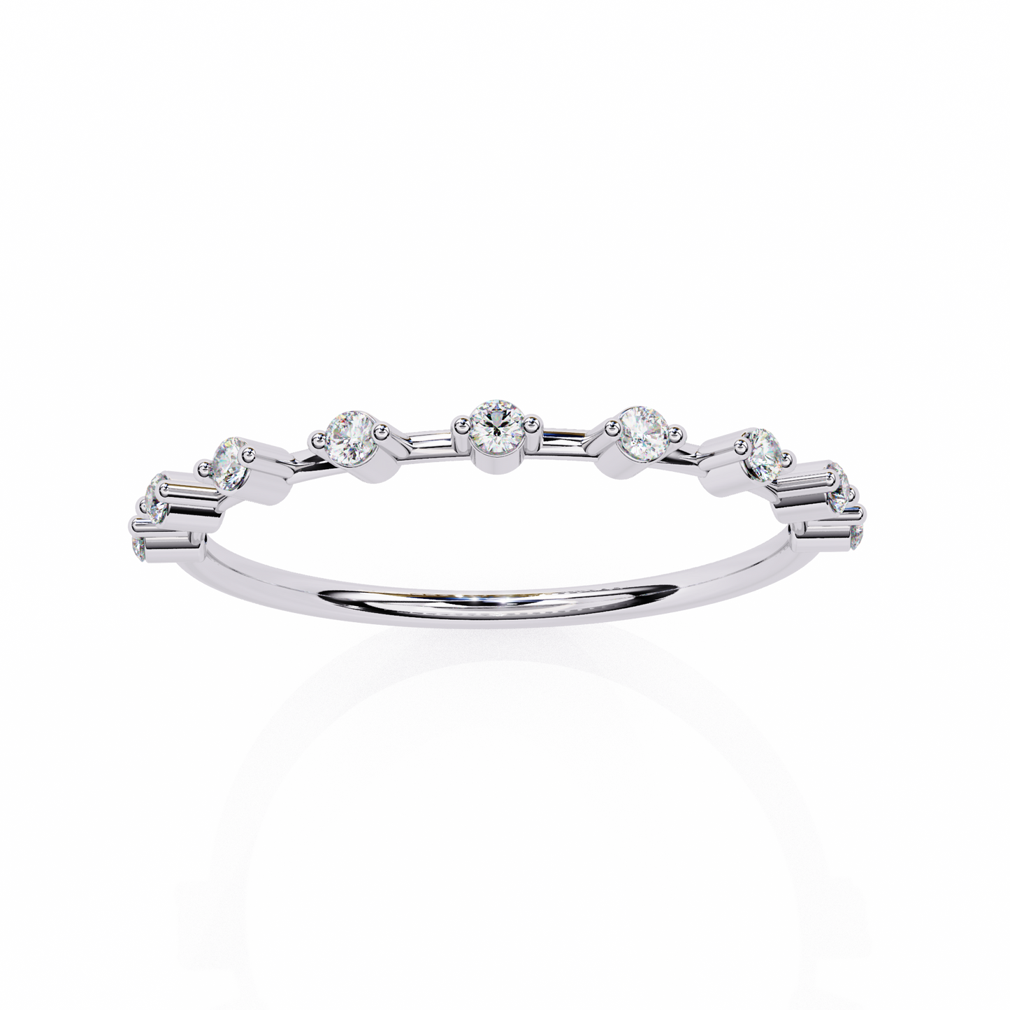Delicate Drop – Round Lab Diamond Petite Tip Band