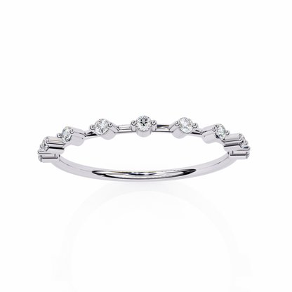 Delicate Drop – Round Lab Diamond Petite Tip Band