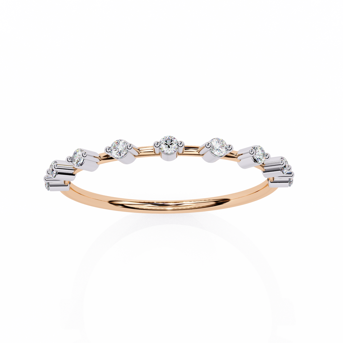 Delicate Drop – Round Lab Diamond Petite Tip Band