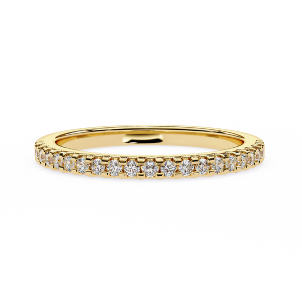 Lyric Band – Round Diamond Alternating Stack Ring