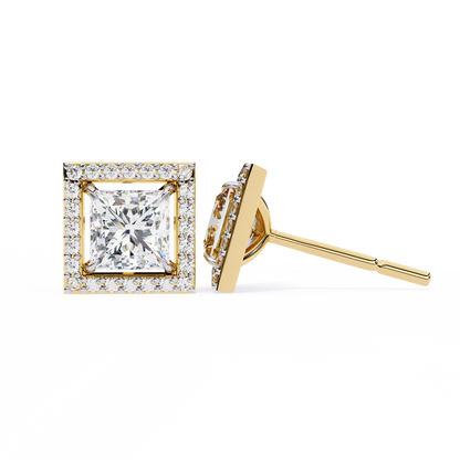 Twilight Twist – Princess & Round Lab Diamond Earrings