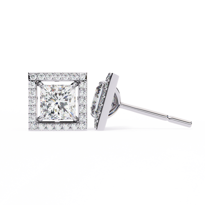 Twilight Twist – Princess & Round Lab Diamond Earrings