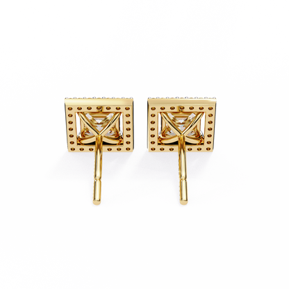 Twilight Twist – Princess & Round Lab Diamond Earrings