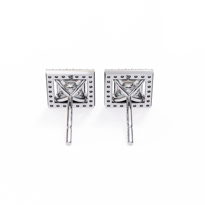 Twilight Twist – Princess & Round Lab Diamond Earrings