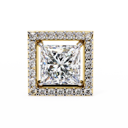 Twilight Twist – Princess & Round Lab Diamond Earrings