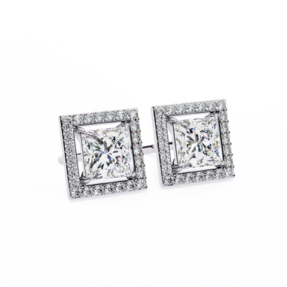 Twilight Twist – Princess & Round Lab Diamond Earrings