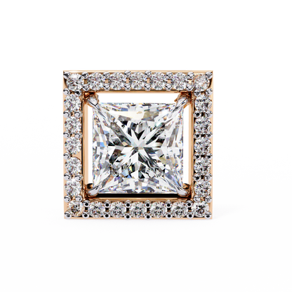 Twilight Twist – Princess & Round Lab Diamond Earrings