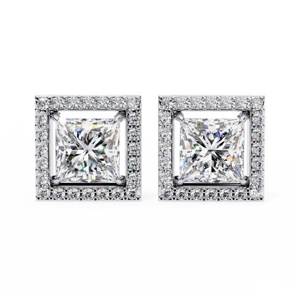 Twilight Twist – Princess & Round Lab Diamond Earrings