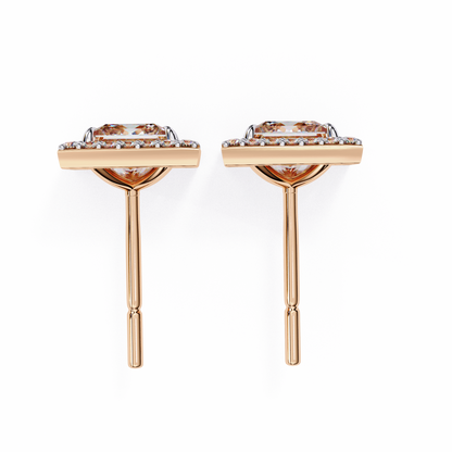 Twilight Twist – Princess & Round Lab Diamond Earrings