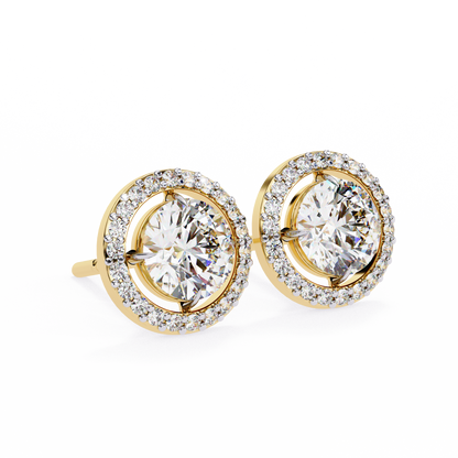 Cascade Glow – Round Lab Diamond Wide Hoop Earrings