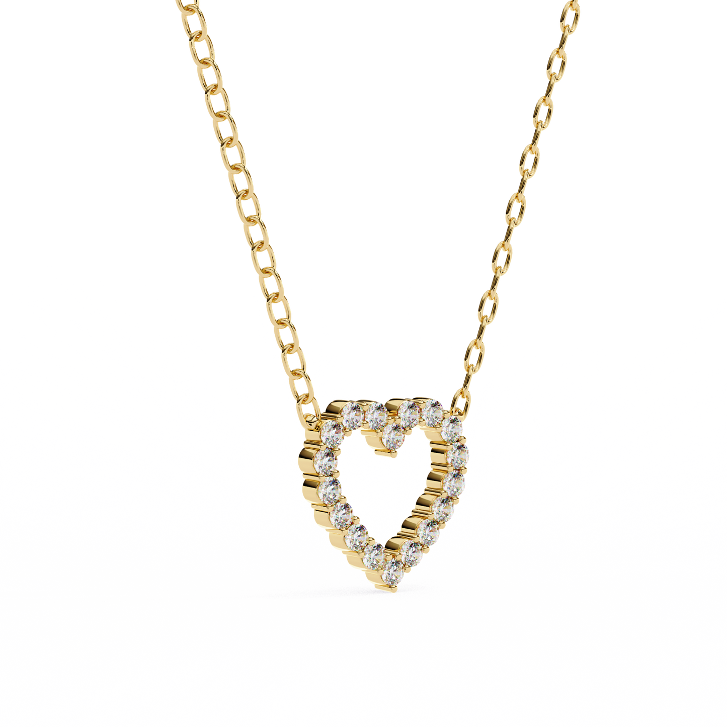 Heart Line –  Lab Diamond Necklace