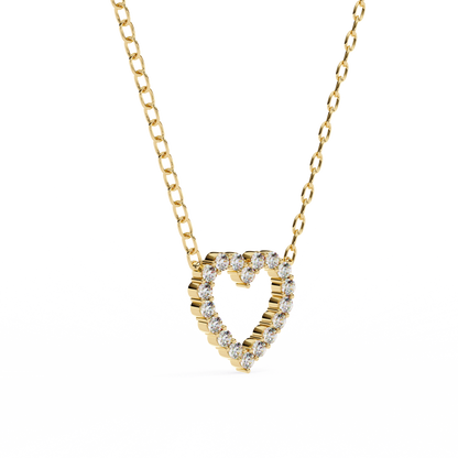 Heart Line –  Lab Diamond Necklace