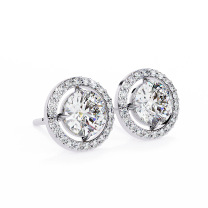 Cascade Glow – Round Lab Diamond Wide Hoop Earrings