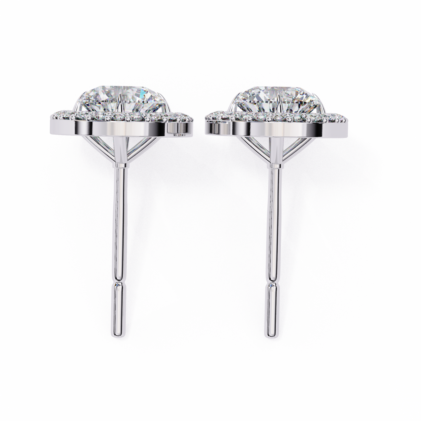 Cascade Glow – Round Lab Diamond Wide Hoop Earrings