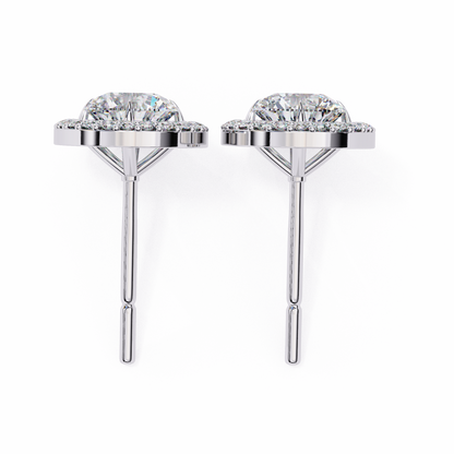 Cascade Glow – Round Lab Diamond Wide Hoop Earrings