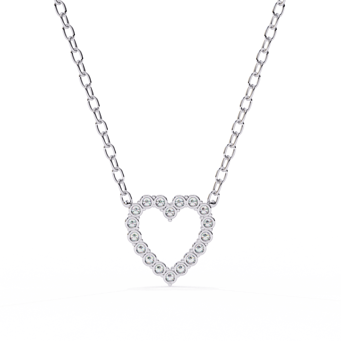 Heart Line –  Lab Diamond Necklace