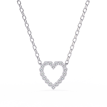Heart Line –  Lab Diamond Necklace