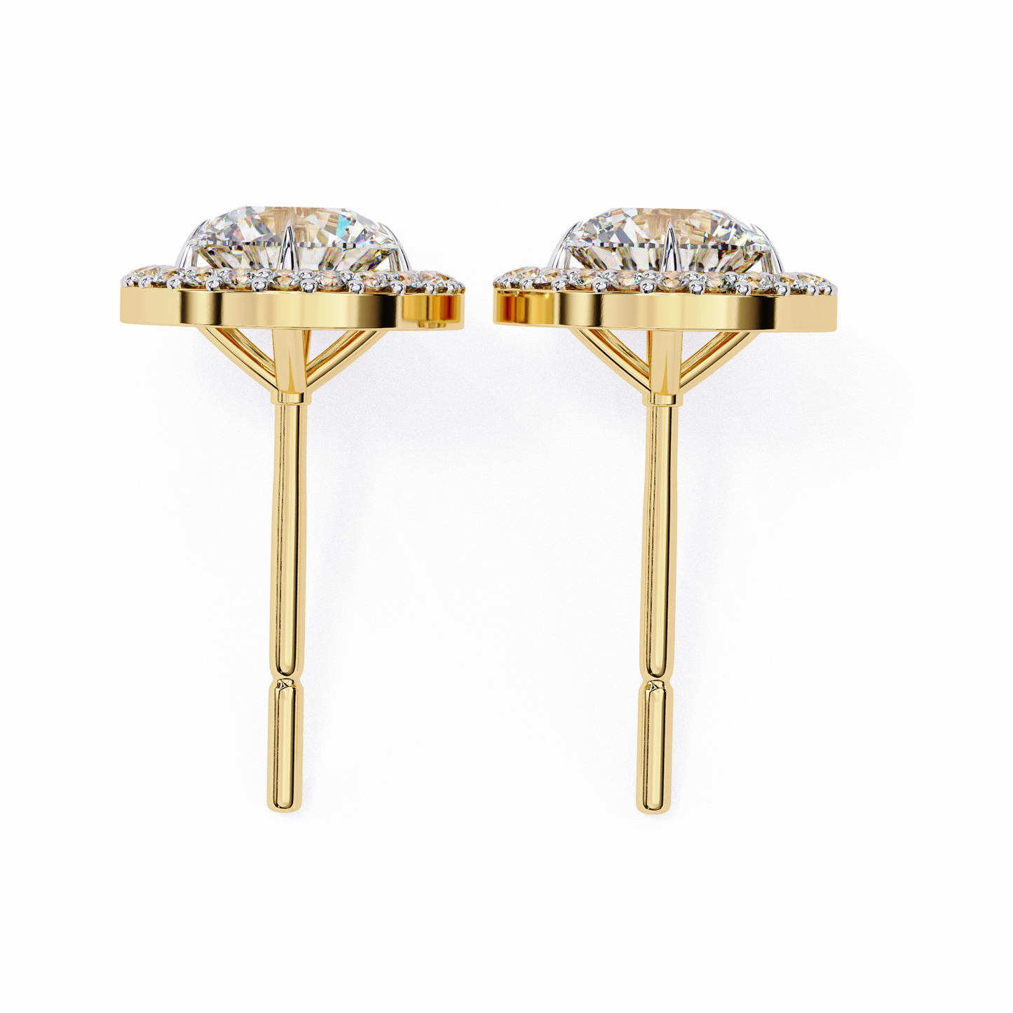 Cascade Glow – Round Lab Diamond Wide Hoop Earrings