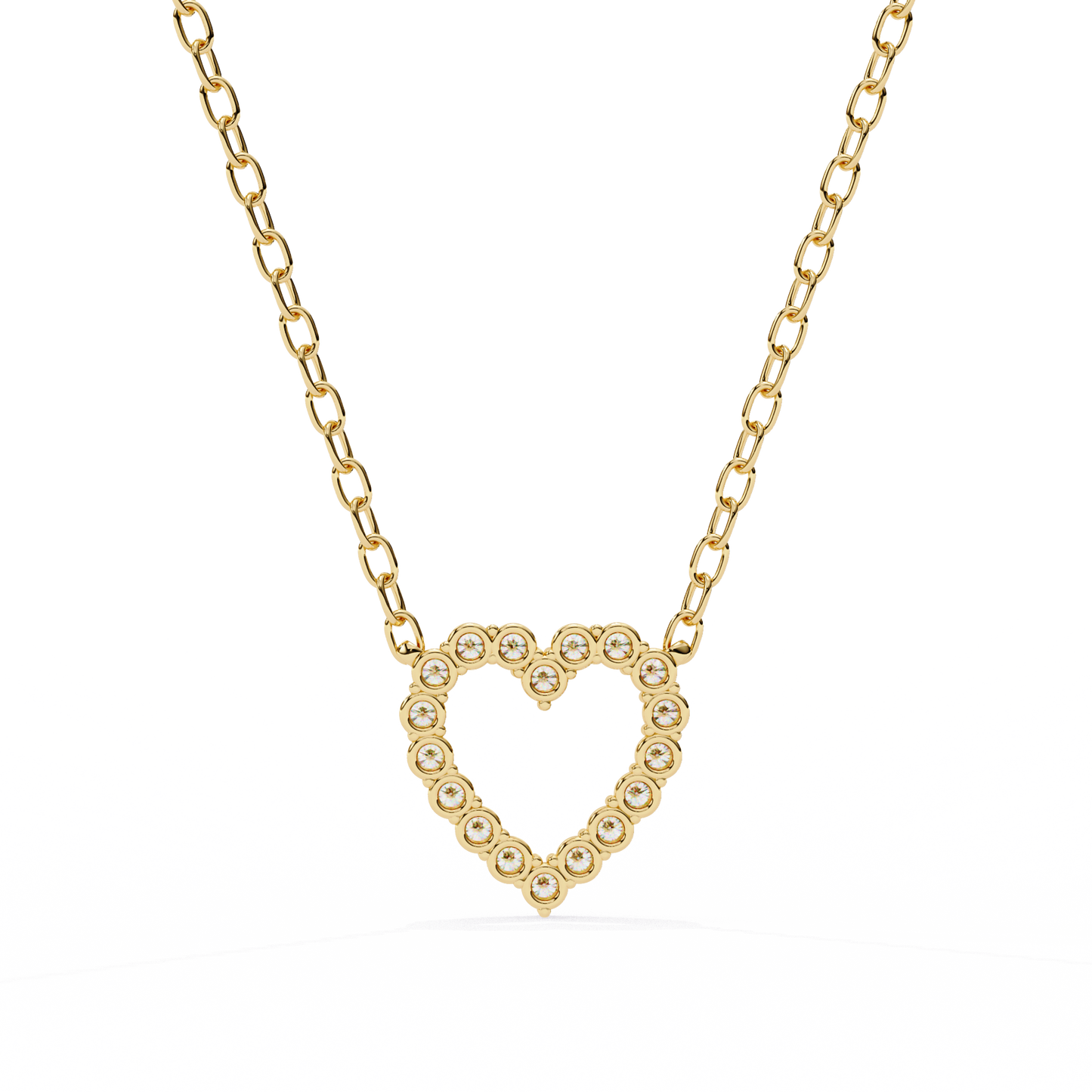 Heart Line –  Lab Diamond Necklace