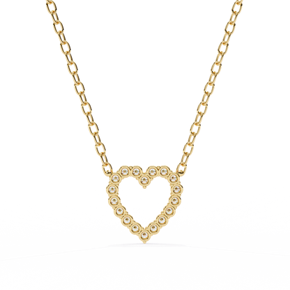 Heart Line –  Lab Diamond Necklace