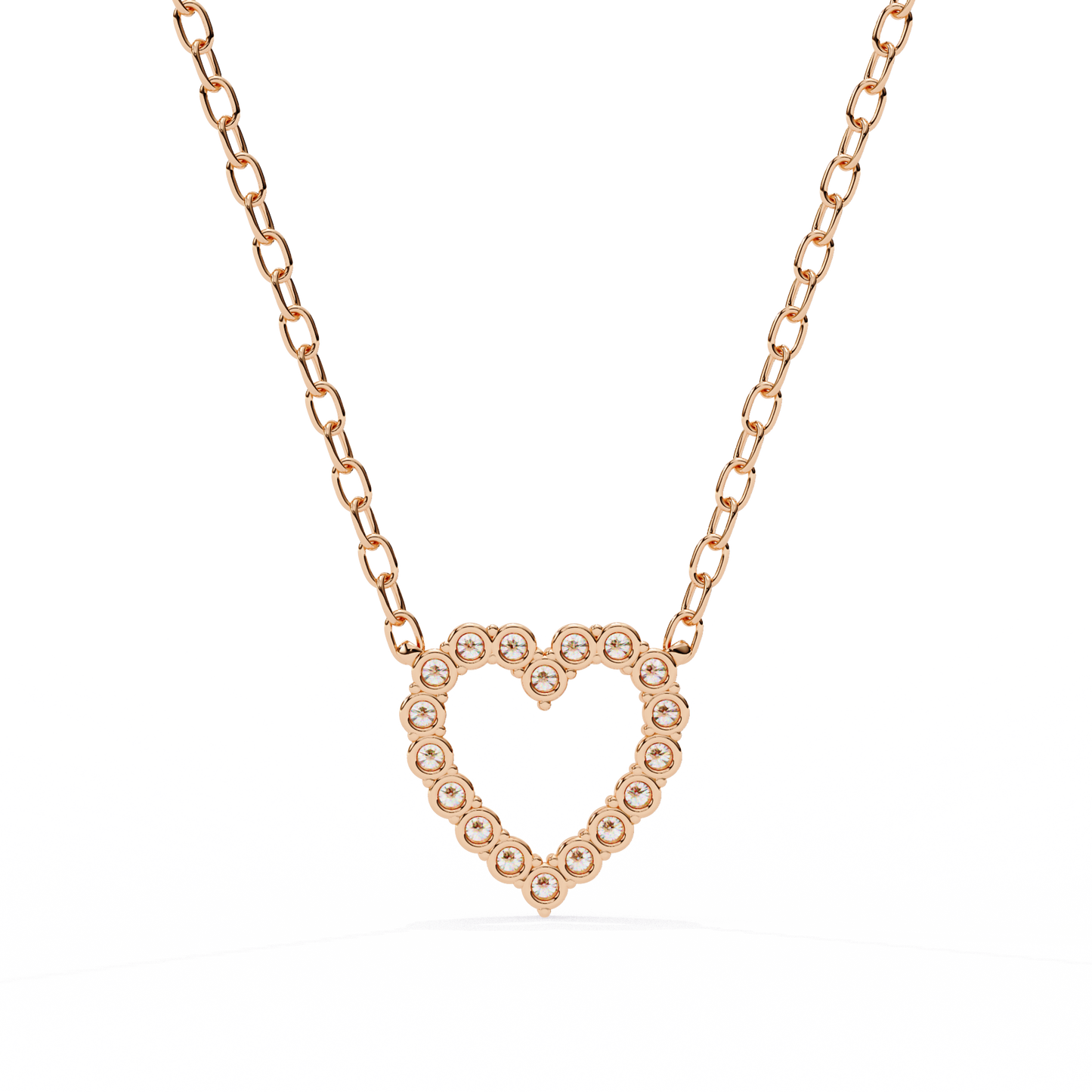 Heart Line –  Lab Diamond Necklace