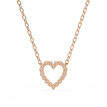 Heart Line –  Lab Diamond Necklace