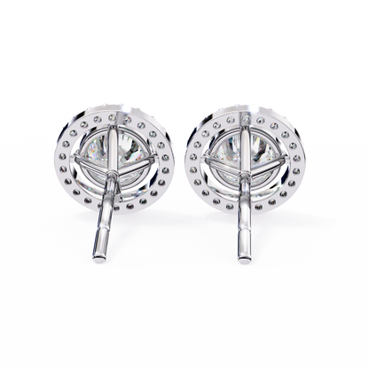 Cascade Glow – Round Lab Diamond Wide Hoop Earrings