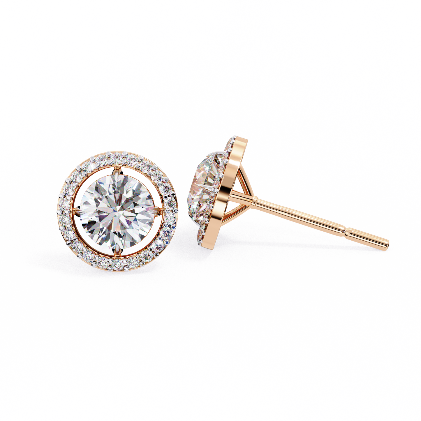 Cascade Glow – Round Lab Diamond Wide Hoop Earrings