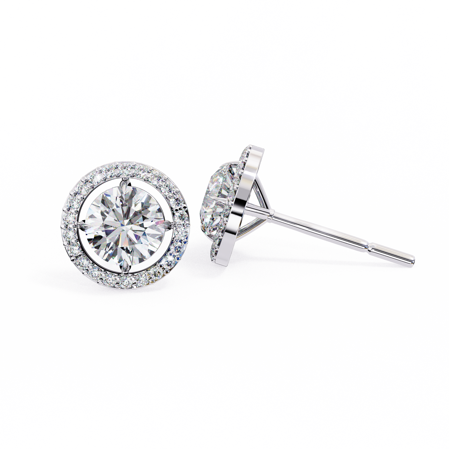 Cascade Glow – Round Lab Diamond Wide Hoop Earrings