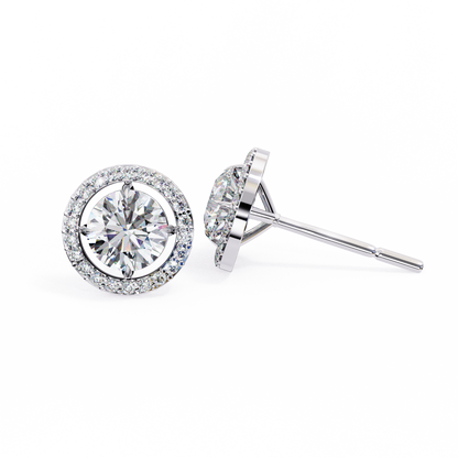Cascade Glow – Round Lab Diamond Wide Hoop Earrings