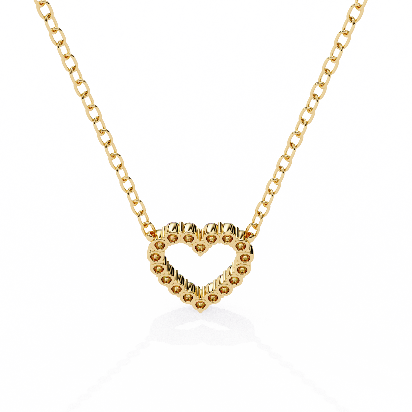 Heart Line –  Lab Diamond Necklace