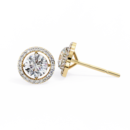 Cascade Glow – Round Lab Diamond Wide Hoop Earrings